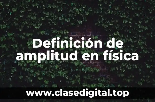 Definición de amplitud en física