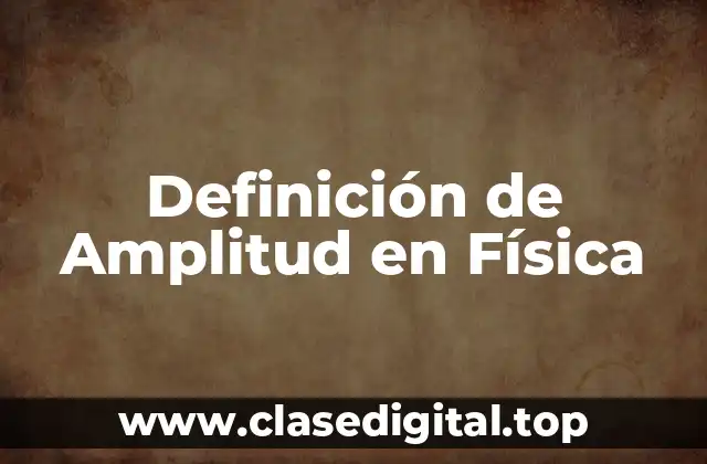 Definición Técnica de Amplitud en Física