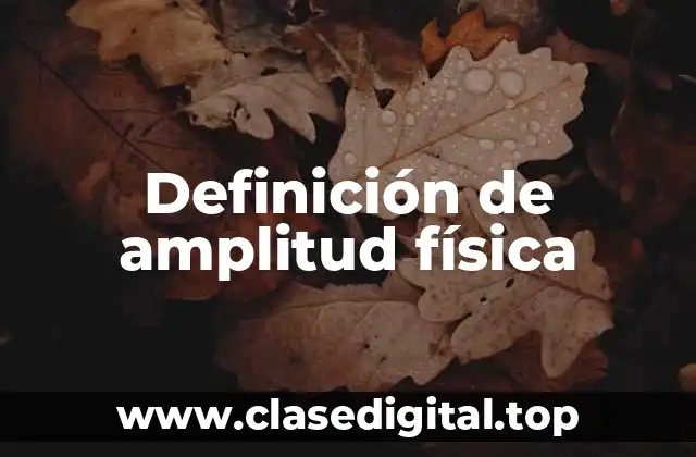Definición de amplitud física