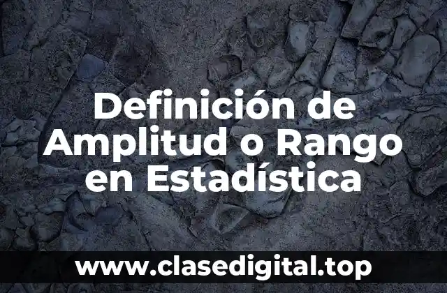 Definición de Amplitud o Rango en Estadística