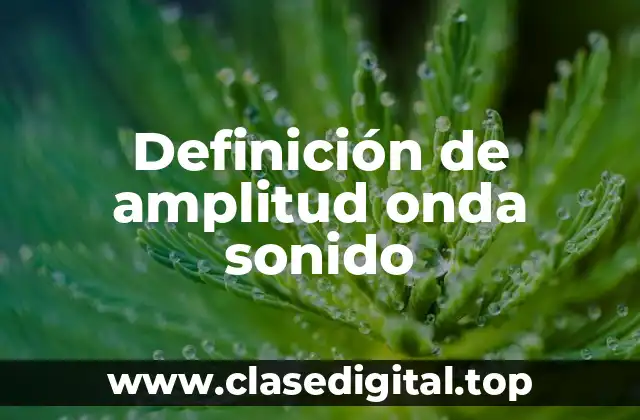 Definición de amplitud onda sonido