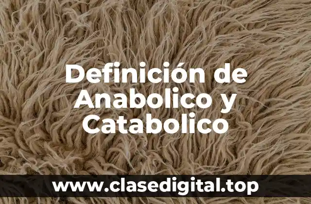 Definición de Anabolico y Catabolico