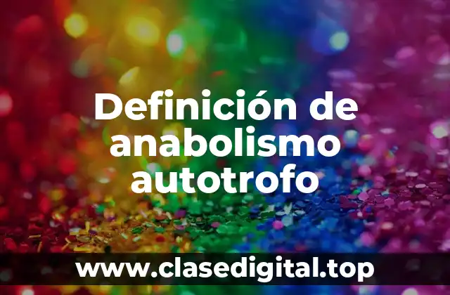 Definición de anabolismo autotrofo