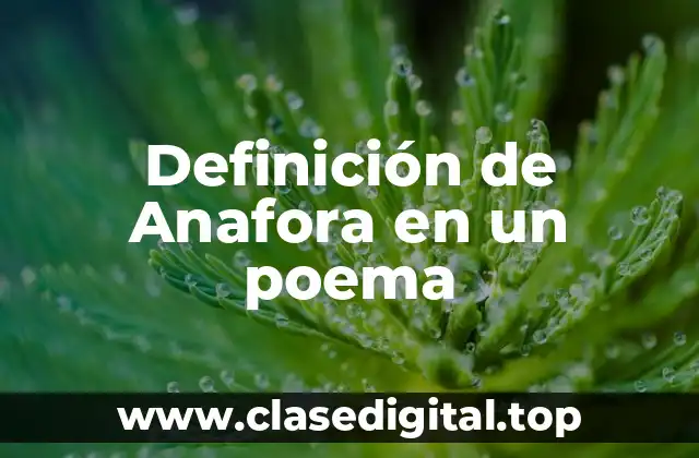 Definición de Anafora en un poema
