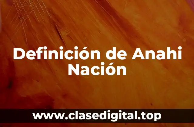 Definición de Anahi Nación