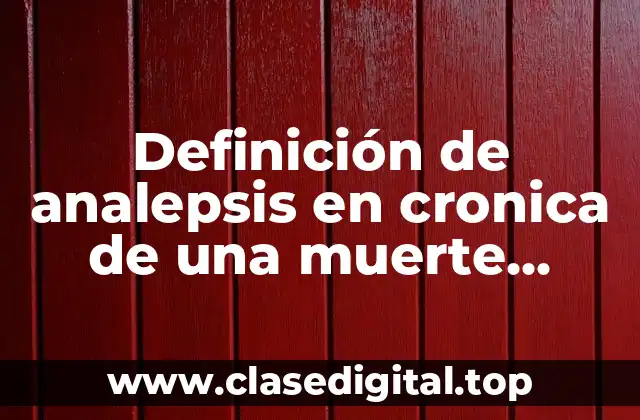 Definición de analepsis en cronica de una muerte anunciada