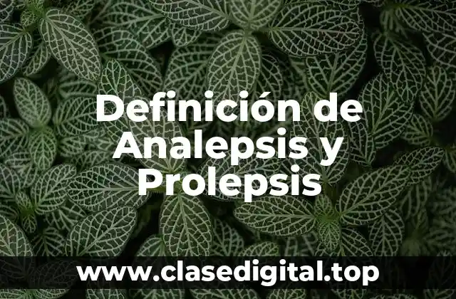 Definición de Analepsis y Prolepsis