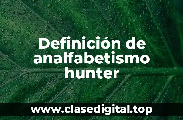 Definición de analfabetismo hunter
