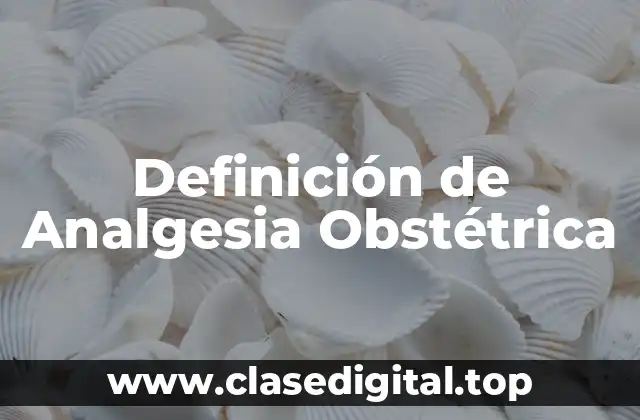 Definición de Analgesia Obstétrica