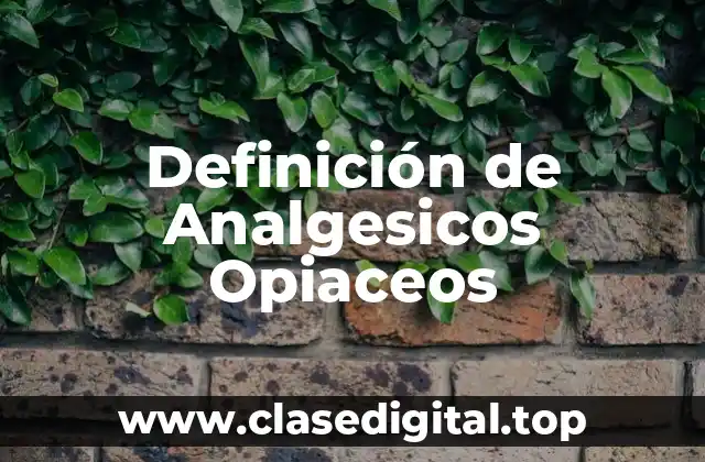 Definición de Analgesicos Opiaceos