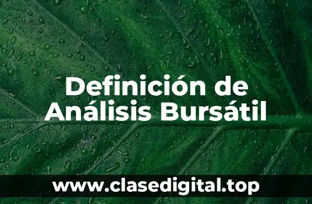 Definición de Análisis Bursátil