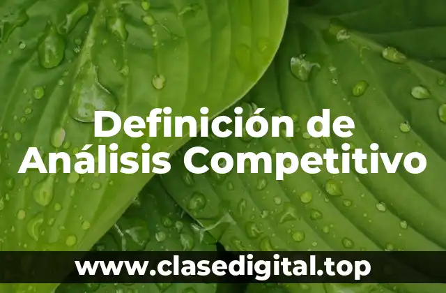 Definición Técnica de Análisis Competitivo