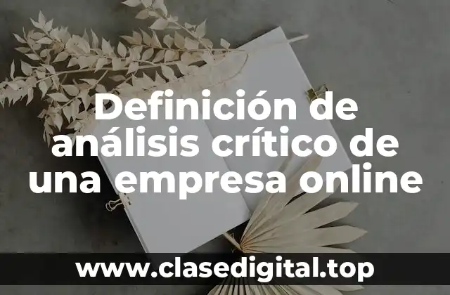 Definición de análisis crítico de una empresa online