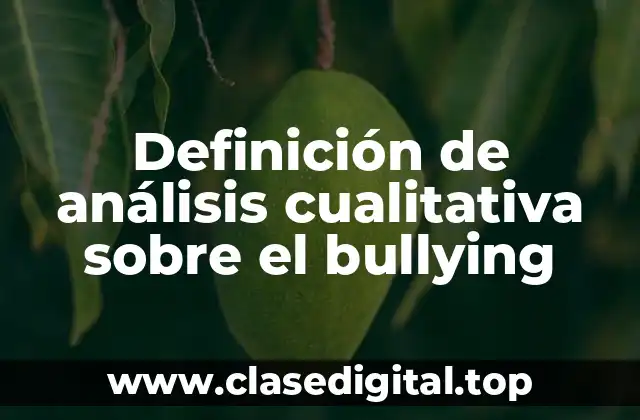 Definición de análisis cualitativa sobre el bullying