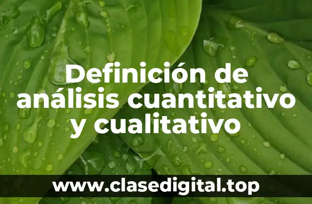 Definición de análisis cuantitativo y cualitativo