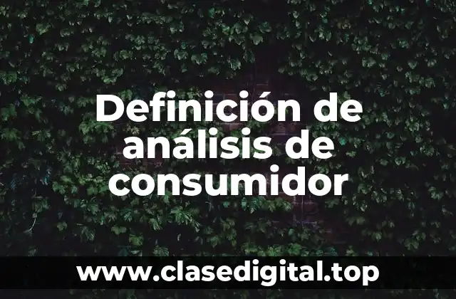 Definición de análisis de consumidor