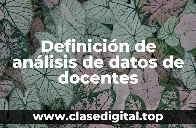 Definición de análisis de datos de docentes