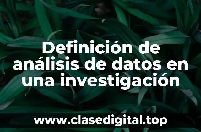 Definición de análisis de datos en una investigación