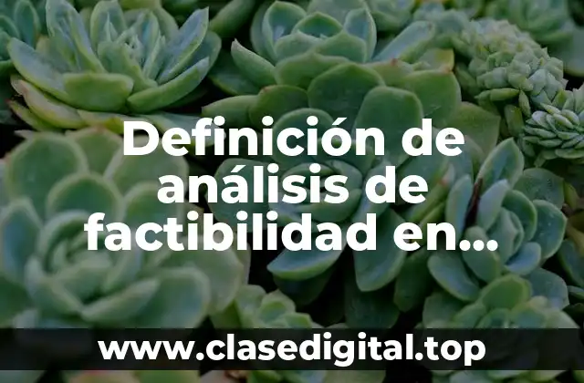 Definición de análisis de factibilidad en marketing