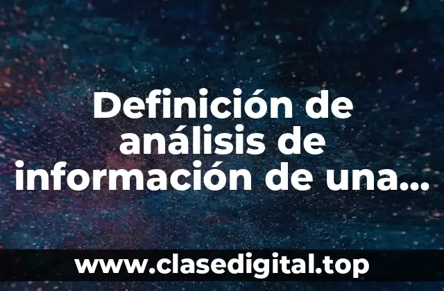 Definición de análisis de información de una encuesta