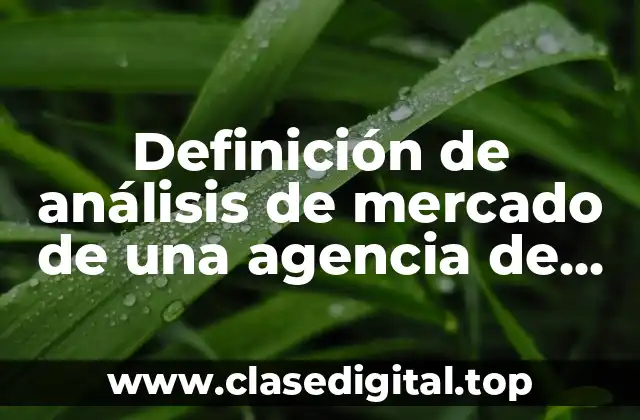 Definición de análisis de mercado de una agencia de autos