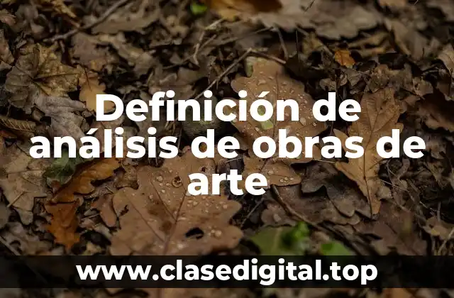 Definición de análisis de obras de arte