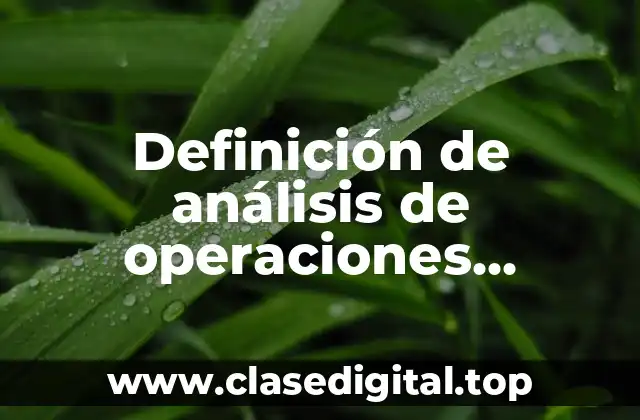 Definición de análisis de operaciones aplicables