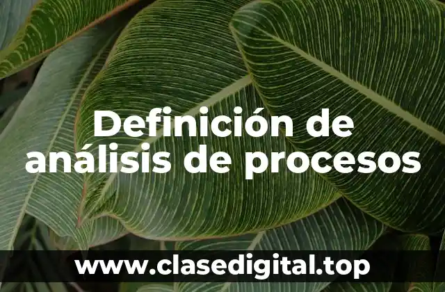 Definición de análisis de procesos