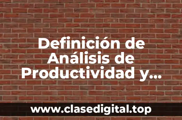 Definición de Análisis de Productividad y Eficiencia Financiera