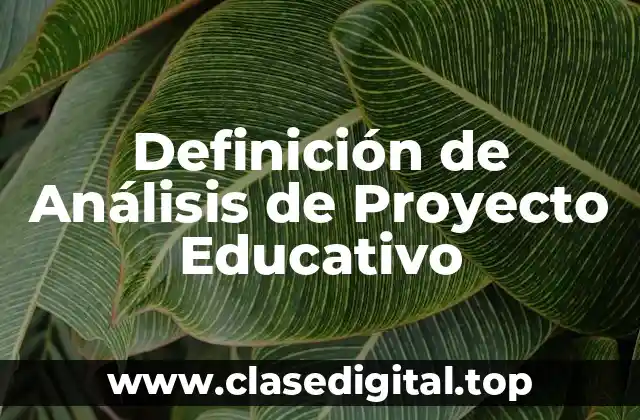 Definición de Análisis de Proyecto Educativo