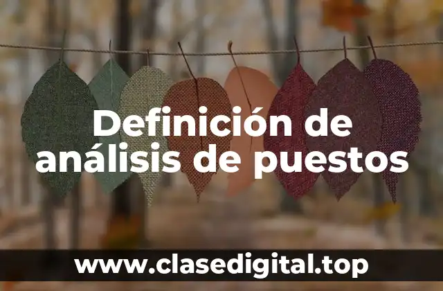 Definición técnica de análisis de puestos