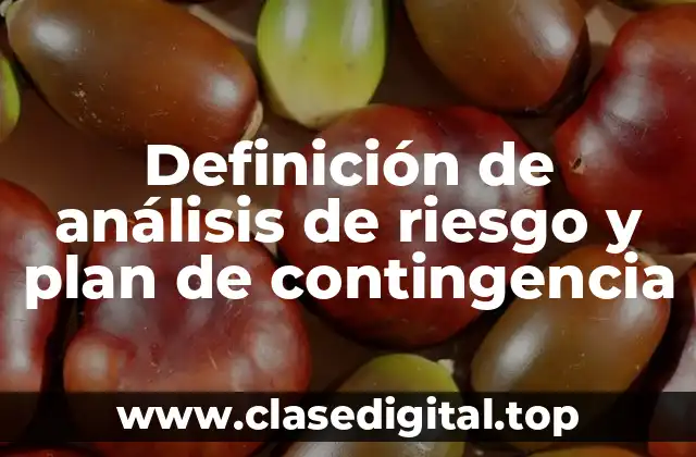 Definición de análisis de riesgo y plan de contingencia