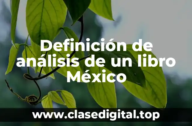 Definición de análisis de un libro México