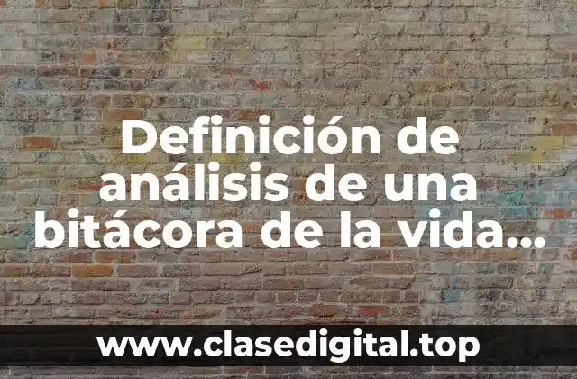 Definición de análisis de una bitácora de la vida cotidiana