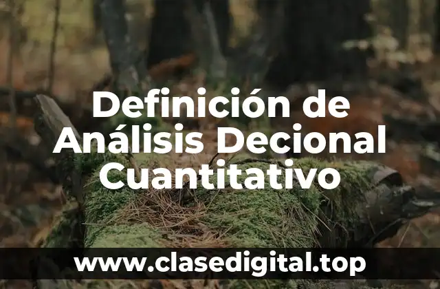 Definición técnica de Análisis Decional Cuantitativo