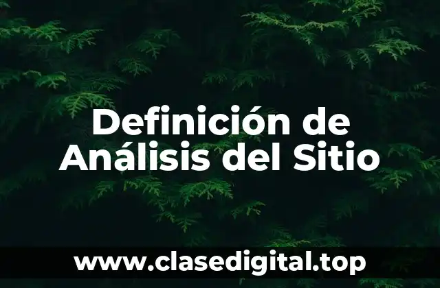 Definición de Análisis del Sitio
