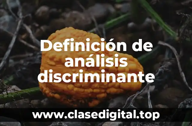 Definición de análisis discriminante