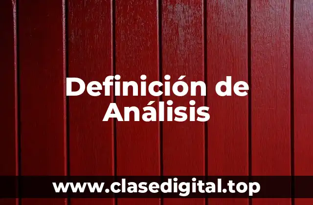 Definición técnica de Análisis-Síntesis