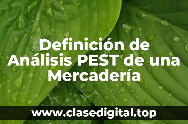 Ejemplos de Análisis PEST de una Mercadería