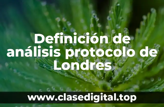 Definición de análisis protocolo de Londres