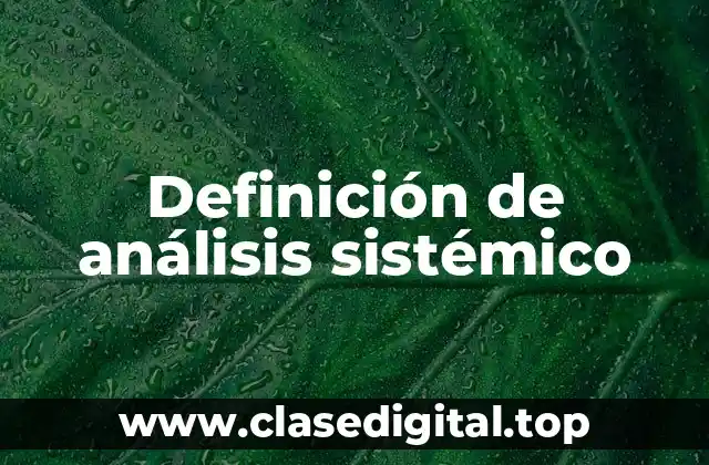 Ejemplos de análisis sistémico