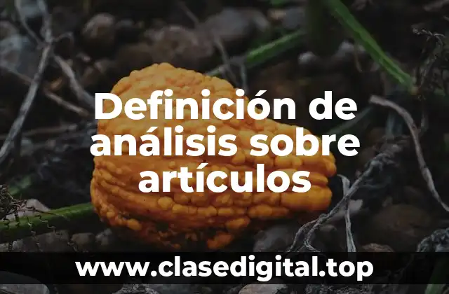Definición de análisis sobre artículos