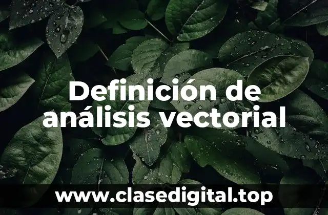 Ejemplos de análisis vectorial