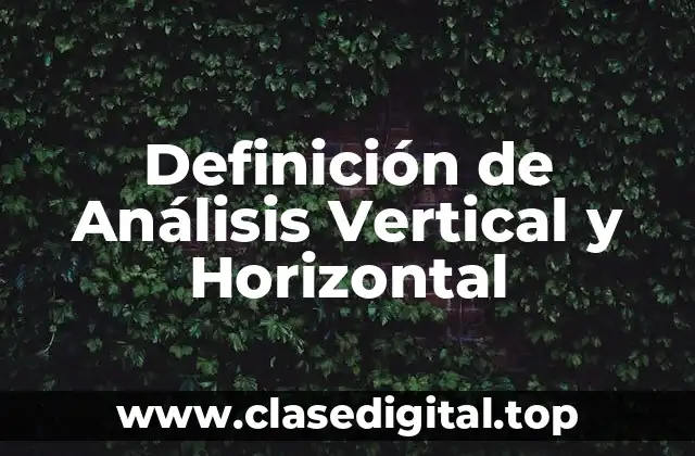 Definición Técnica de Análisis Vertical y Horizontal