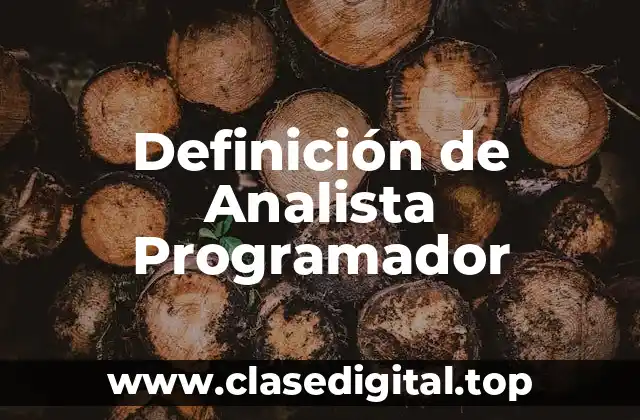Definición de Analista Programador