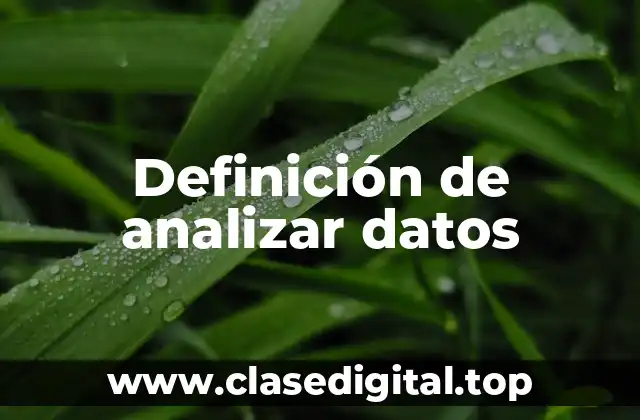 Definición de analizar datos
