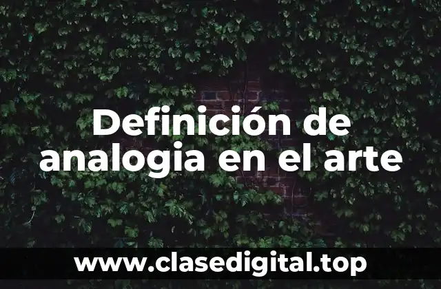 Definición de analogia en el arte