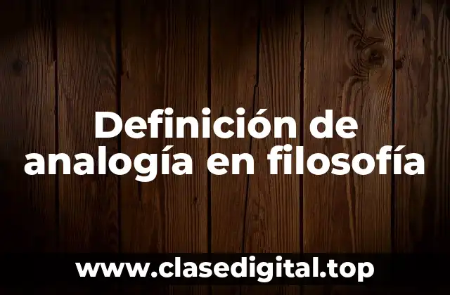 Definición técnica de analogía