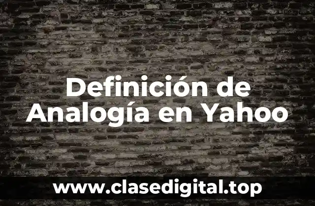 Definición técnica de Analogía