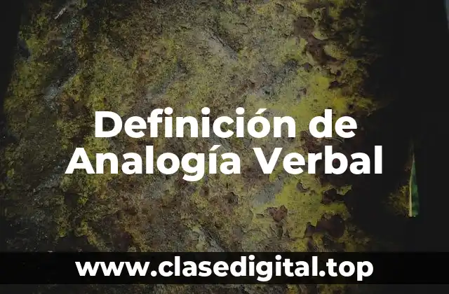 Definición de Analogía Verbal